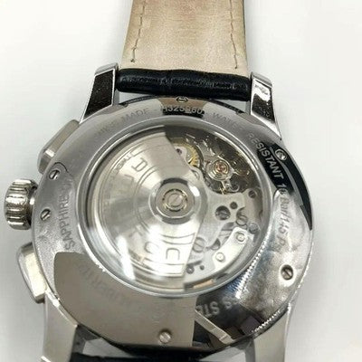 HAMILTON H325960 JAZZMASTER AUTO CHRONOGRAPH SILVER DIAL WITH BOX USED JAPAN