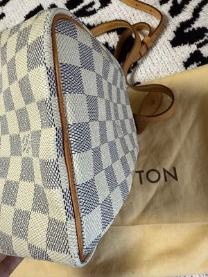 LOUIS VUITTON DAMIER AZUR SPEEDY BANDOUILIERE 25 SHOULDER BAG W/STORAGE BAG