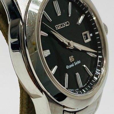 GRAND SEIKO STGF055 BLACK MEN'S WRISTWATCH ROUND FACE JAPAN MADE STAINLESS STEEL