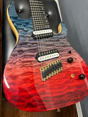 KIESEL DC8 CUSTOM 8-STRING NECK-THROUGH FAN FRET PIEZO QUILT MAPLE 2023