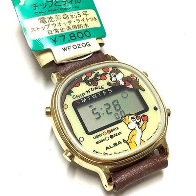 EIKO ALBA DISNEY CHIP AND DALE ANIME MELODY WATCH 1980S NEW NOS RARE