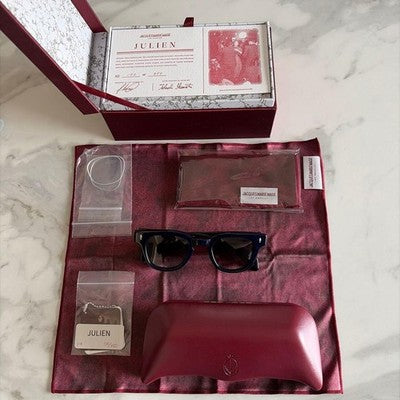 JACQUES MARIE MAGE JULIEN REGAL DARK NAVY SUNGLASSES W/ CASE, CLOTH