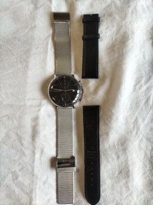 JUNGHANS MAX BILL CHRONOSCOPE PLASTIC WINDSHIELD MEN'S WRISTWATCH ROUND FACE