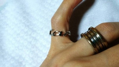 CARTIER SIGNATURE BRAND LOGO RING 750 K18WG SIZE 47 US 4 EXCELLENT+++++