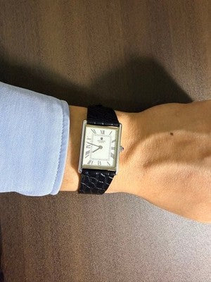 UNIVERSAL GENEVE VINTAGE RECTANGULAR MANUAL WIND MEN'S WATCH - WHITE DIAL
