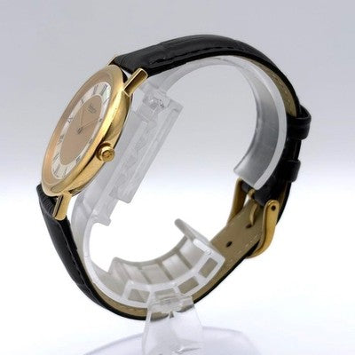 BURBERRY MEN'S QUARTZ GOLD SHELL ROMAN WRISTWATCH ROUND FACE LEATHER BELT