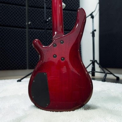 TUNE BASS MANIAC TB-STANDARD ASH ELECTRIC BASS SEE-THROUGH RED