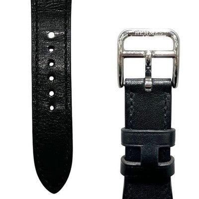 HERMES HH1.231 H WATCH DOUBLE JOULE SM LADIES WRISTWATCH BLACK SS SQUARE FACE