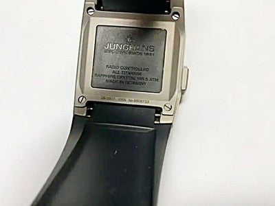 JUNGHANS MEGA1000 ALL TITANIUM MEN'S WATCH SQUARE FACE SILICONE BAND DIGITAL