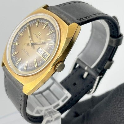 HAMILTON ELECTRONIC 702001-4 ELECTRIC BALANCE WATCH VINTAGE GOLD DIAL WORKING