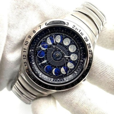 CITIZEN CAL-4P85 ASTRODEA MOON PHASE TITANIUM QUARTZ 42MM MENS WATCH WORKING