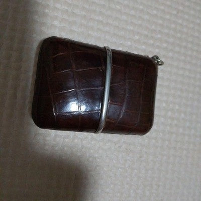 MOVADO ERMETO TRAVEL POCKET WATCH LEATHER CASE SILVER DIAL MANUAL VINTAGE