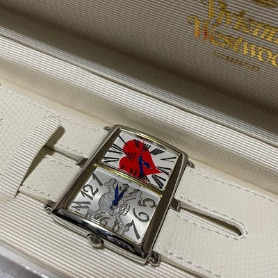 VIVIENNE WESTWOOD ANGLomania DOUBLE FACE HEART SKULL WATCH BOX MANUAL RARE