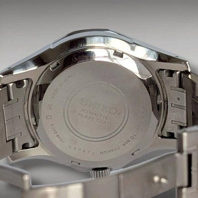 SEIKO BRIGHTZ 7D48 KINETIC PERPETUAL MEN'S WATCH TITANIUM BLACK DIAL - BIG DATE