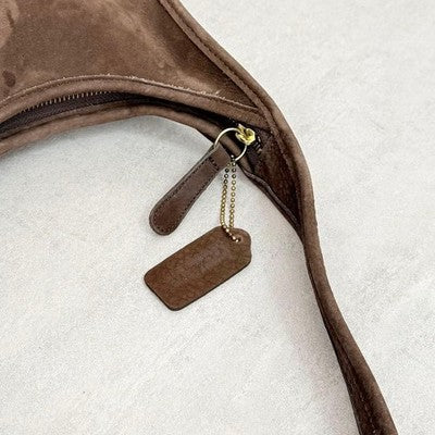 OLD COACH ERGO POCKET ZIP NUBUCK SHOULDER BAG BROWN VINTAGE USA MADE HOBO