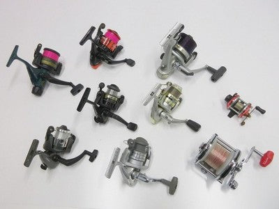REEL SET OF 9 SPINNING REEL BAITCASTING REEL FISHING FOR PARTS NOT WORKING