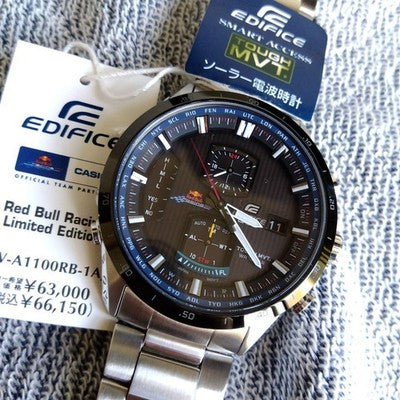 CASIO EDIFICE EQW-A1100RB Red Bull Solar Radio Chronograph Excellent Used