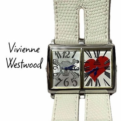 VIVIENNE WESTWOOD ANGLomania DOUBLE FACE HEART SKULL WATCH BOX MANUAL RARE