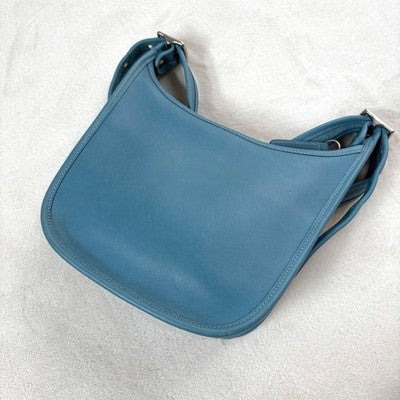COACH VINTAGE BECKETT ZIP SHOULDER BAG LIGHT BLUE LEATHER CROSSBODY RARE OLD