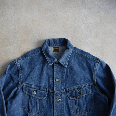LEE 101-J DENIM JACKET INDIGO 70S 80S VINTAGE MEN SIZE XL MADE IN USA USED
