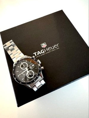TAG HEUER CARRERA CV2010.BA0794 AUTOMATIC CHRONOGRAPH WATCH TACHYMETER BLACK BOX