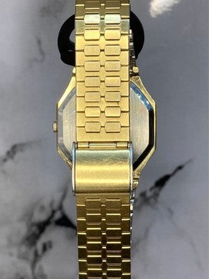 JUNGHANS EWJ-1006M QUARTZ MEN'S WRISTWATCH VINTAGE DIAL GOLD OCTAGONAL CASE