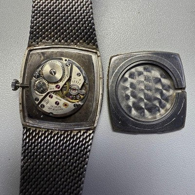 UNIVERSAL GENEVE 5930-5081 MANUAL OPAL DIAL DIAMOND BEZEL SILVER MEN'S WATCH