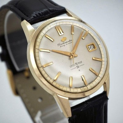 SEIKO SEIKOMATIC SELF DATER 39 JEWELS AUTOMATIC MEN WATCH SD RARE VINTAGE