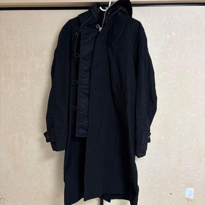 SACAI 21SS OXFORD COAT MEN'S BLACK DIFFERENT BUTTON SWITCHING DESIGN M