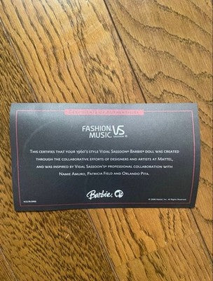 BARBIE VIDAL SASSOON NAMIE AMURO LIMITED 300 PROMOTIONAL DOLL RARE COLLECTIBLE