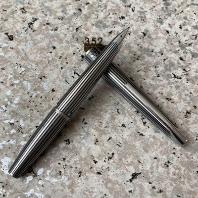 PILOT μ MUREX STRIPE FOUNTAIN PEN 1970s VINTAGE OVERHAULED STAINLESS STEEL JAPA