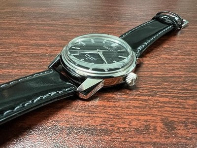 KING SEIKO 44-9990 SECOND MODEL 1968 25 JEWELS BLACK DIAL MANUAL WIND WATCH