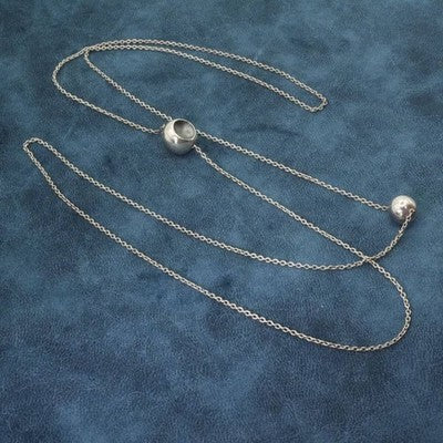 GEORG JENSEN CAVE BALL NECKLACE STERLING SILVER 925 LONG 92CM CLEANED