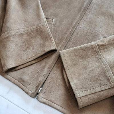 COMOLI SHEEP SUEDE LEATHER JACKET SIZE 2 M CAMEL MADE IN JAPAN