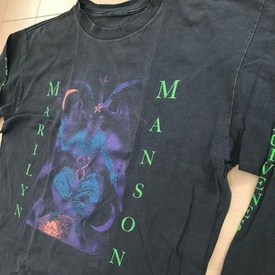 MARILYN MANSON XL LONG SLEEVE SHIRT 1996 WHEN I’M GOD EVERYONE DIES VTG VINTAG