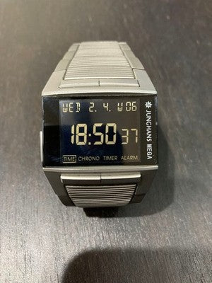 JUNGHANS MEGA 1000 RADIO CONTROLLED WATCH MEN'S TITANIUM BRACELET W/BOX & MANUAL
