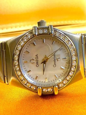 OMEGA CONSTELLATION MINI 1466.71 DIAMOND BEZEL MOP DIAL SS WATCH EXCELLENT JP