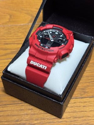 CASIO G-SHOCK GA-100B DUCATI FINANCIAL SERVICES RED LIMITED MEN'S WATCH JDM