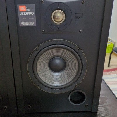 JBL J216PRO TESTED 2-WAY BASS REFLEX BOOKSHELF SPEAKERS BLACK WORKING PAIR
