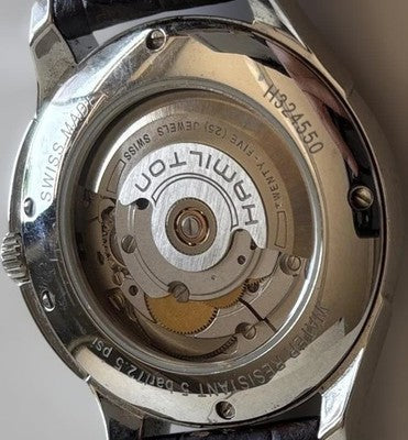 HAMILTON JAZZMASTER VIEWMATIC H324550 AUTOMATIC SILVER DIAL DATE WATCH AS IS