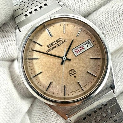 SEIKO GRAND QUARTZ 9943-8030 RARE VINTAGE WATCH 35MM DAY-DATE QUARTZ