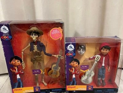 DISNEY COCO SINGING DOLL MIGUEL HECTOR SET FIGURE REMEMBER ME WORKING