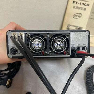 YAESU FT-100 HF/VHF/UHF TRANSCEIVER, POWER CORD - MANUAL AS IS