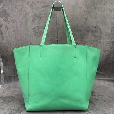 CELINE CABAS PHANTOM TOTE BAG GREEN ALL LEATHER LARGE SHOULDER BAG