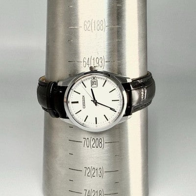 CITIZEN A610 H14061 HIGH PRECISION QUARTZ MEN WATCH WHITE DIAL DATE NEW STRAP