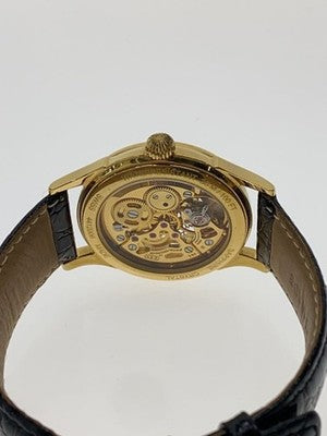 REVUE THOMMEN 4412006 SKELETON HAND WIND WATCH GOLD DIAL SWISS MADE