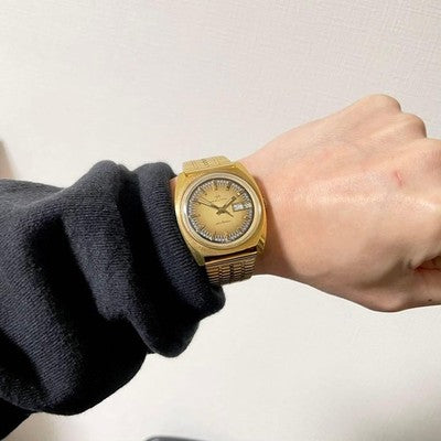 HAMILTON ELECTRONIC 702001-4 ELECTRIC BALANCE WATCH VINTAGE GOLD DIAL WORKING