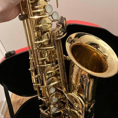 JUPITER JAS-769-76 ALTO SAXOPHONE GOLD LACQUER WITH HARD CASE MUSICAL INSTRUMENT