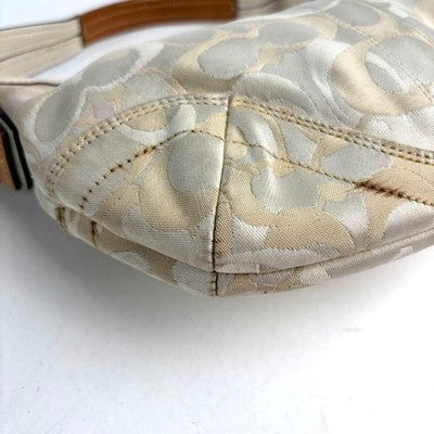 COACH SOHO HOBO SHOULDER BAG IVORY CANVAS LEATHER BEE 5064 Y2K RARE JAPAN