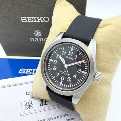 SEIKO NANO UNIVERSE SUS REISSUE SCXP155 BLACK MILITARY QUARTZ LIMITED WATCH